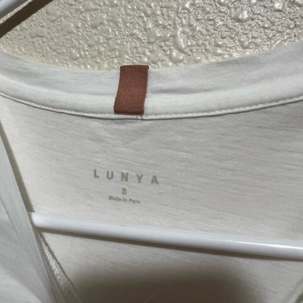 Lunya Organic Pima Long Blouson Sleeve Tee in white WOMENS SMALL - Picture 7 of 10